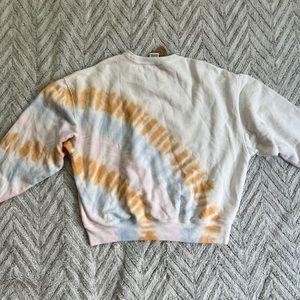 PINK VS pastel tie dye—kinda cropped— XS oversized sweater
